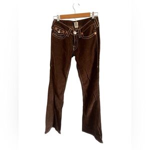 VTG Y2K True Religion Low Waisted Brown Corduroy Flares, size 28